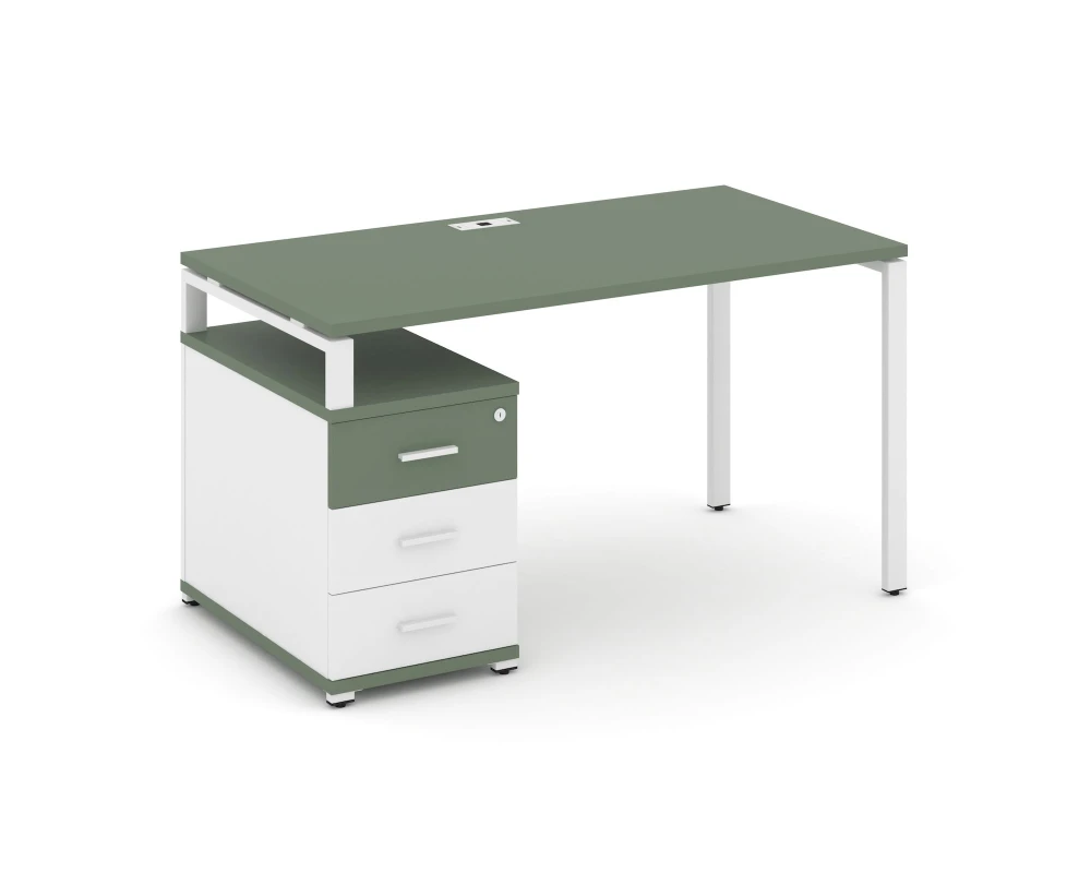 Стол письменный с 1 опорной тумбой CN.SP-301 W 980/1346x720x750 Концепт / Concept