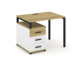 Стол письменный с 1 опорной тумбой CN.SP-301 W 980/1346x720x750 Концепт / Concept images