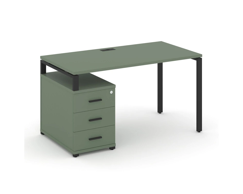 Стол письменный с 1 опорной тумбой CN.SP-302 B 1180/1546x720x750 Концепт / Concept