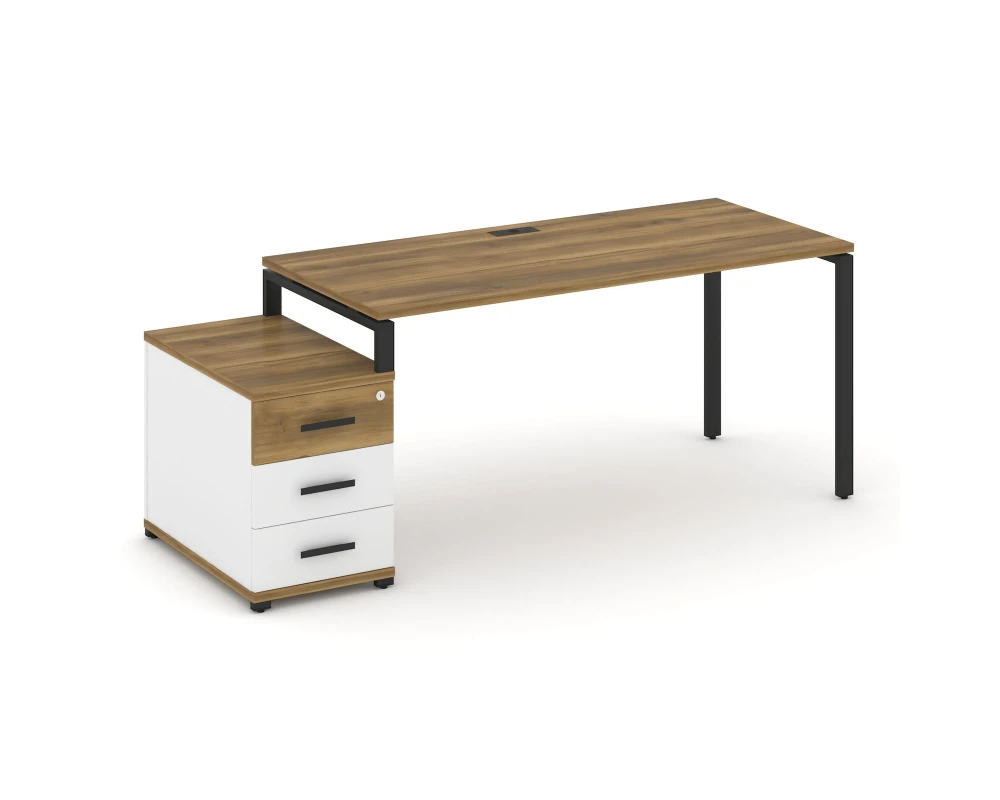 Стол письменный с 1 опорной тумбой CN.SP-304 W 1580/1946x720x750 Концепт / Concept