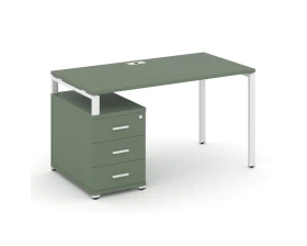 Стол письменный с 1 опорной тумбой CN.SP-304 W 1580/1946x720x750 Концепт / Concept images