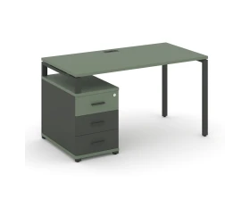 Стол письменный с 1 опорной тумбой CN.SP-304 W 1580/1946x720x750 Концепт / Concept images