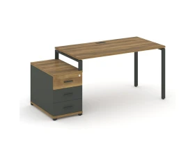 Стол письменный с 1 опорной тумбой CN.SP-304 W 1580/1946x720x750 Концепт / Concept images