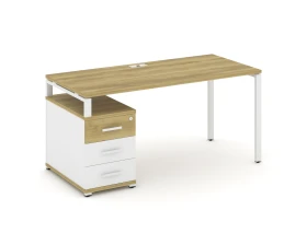 Стол письменный с 1 опорной тумбой CN.SP-304 W 1580/1946x720x750 Концепт / Concept images