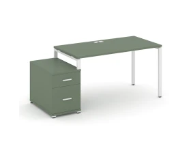 Стол письменный с 1 опорной тумбой CN.SP-306 W 1180/1546x720x750 Концепт / Concept images