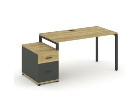 Стол письменный с 1 опорной тумбой CN.SP-306 W 1180/1546x720x750 Концепт / Concept images