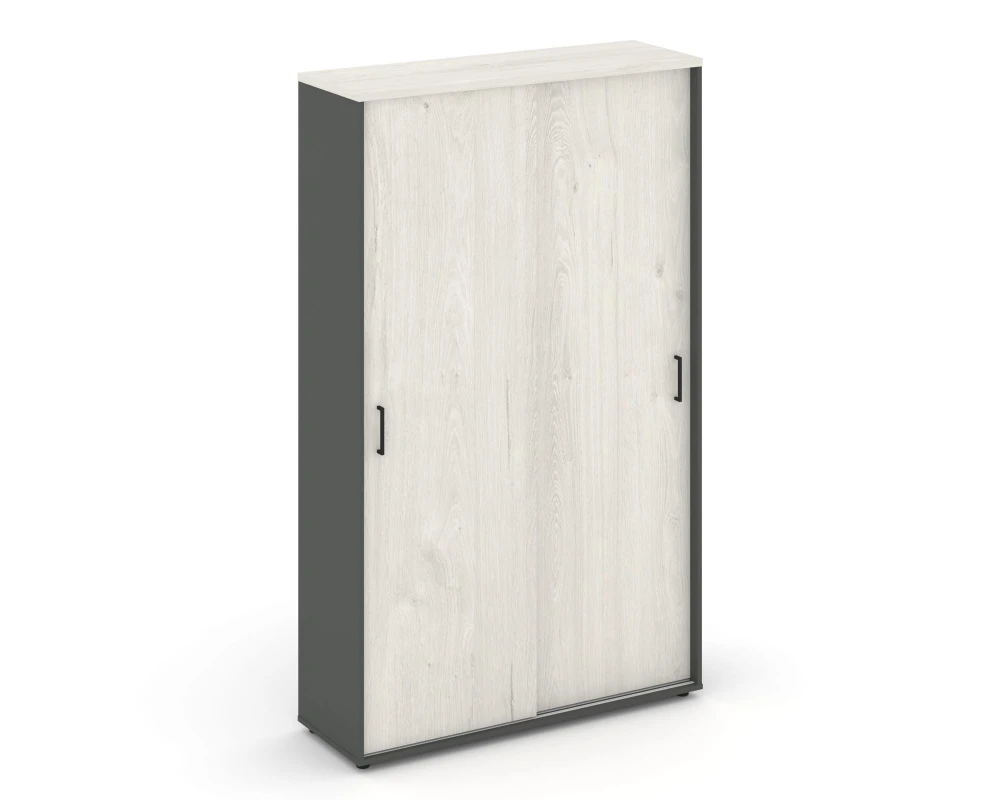 Шкаф-купе с полками в 2-х секциях 1200x400x1982 зад. стенка HDF Стайл Проджект / Style Project