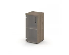 Шкаф низкий узкий левый прозр. стекло 400x400x833 Стайл Проджект / Style Project images