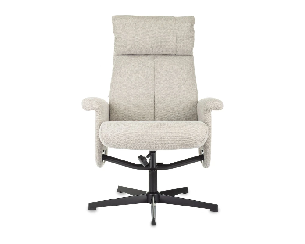 Кресло Бюрократ БАРОН / BARON с пуфом Ткань, Бежевый