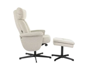 Кресло Бюрократ БАРОН / BARON с пуфом Ткань, Бежевый images
