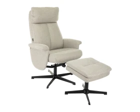 Кресло Бюрократ БАРОН / BARON с пуфом Ткань, Бежевый images