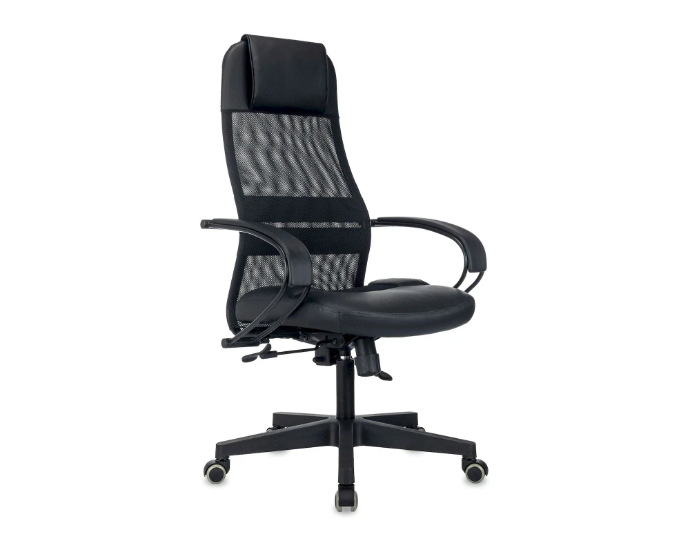 Кресло Бюрократ CH-NOVA LUX Сетка/Экокожа, Черный