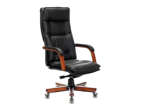 Кресло Бюрократ T-9927WALNUT Натуральная кожа, Черный images