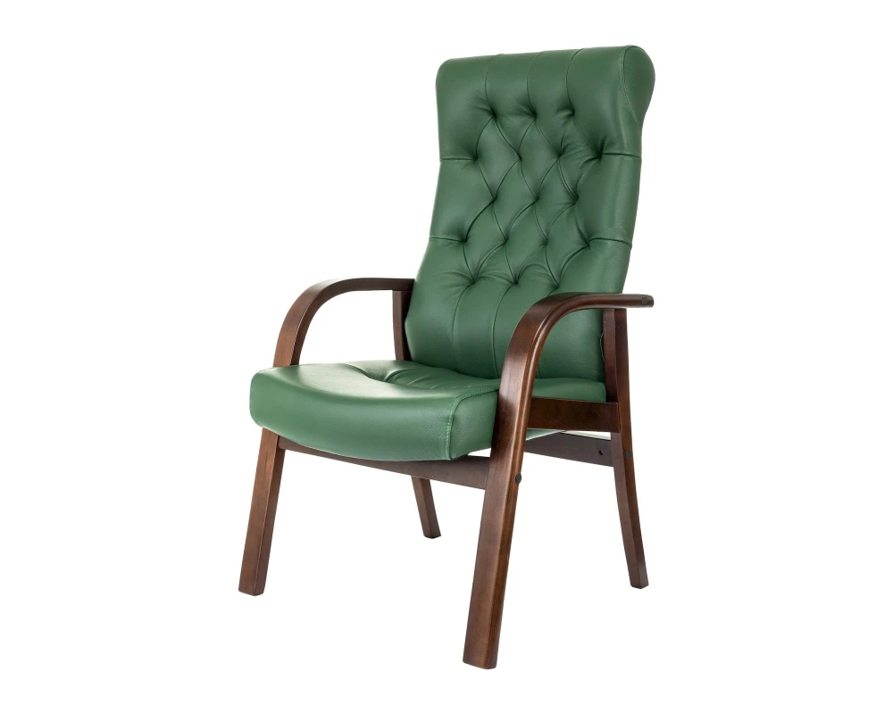 Кресло Бюрократ T-9928WALNUT-CF Натуральная кожа, Зеленый