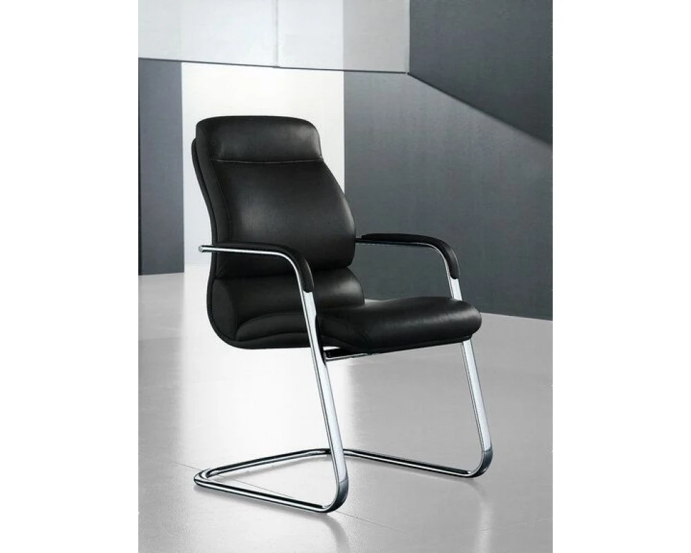 Кресло КОМФОРТ В, кожа, хром