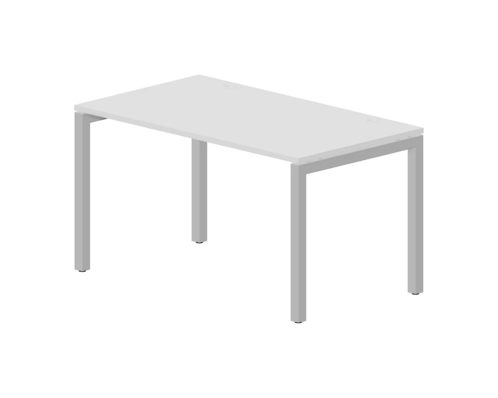 Стол письменный 1380х780х750 (2 громмета) Поло / Polo Белый/Алюминий