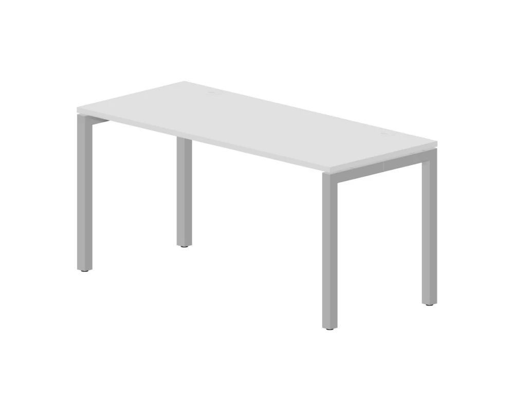 Стол письменный 1580х680х750 (2 громмета) Поло / Polo Белый/Алюминий