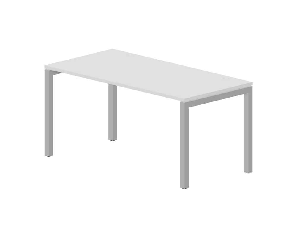 Стол письменный 1580х780х750 (2 громмета) Поло / Polo Белый/Алюминий
