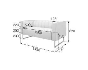 Диван 2 местный КС2-60 Кейс MVK images